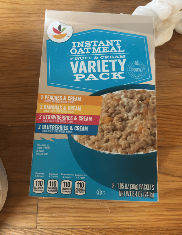 Giant Food Instant Oatmeal Fruit & Cream Variety Pack: Peaches & Cream, Bananas & Cream, Strawberries & Cream, And Blueberries & Cream