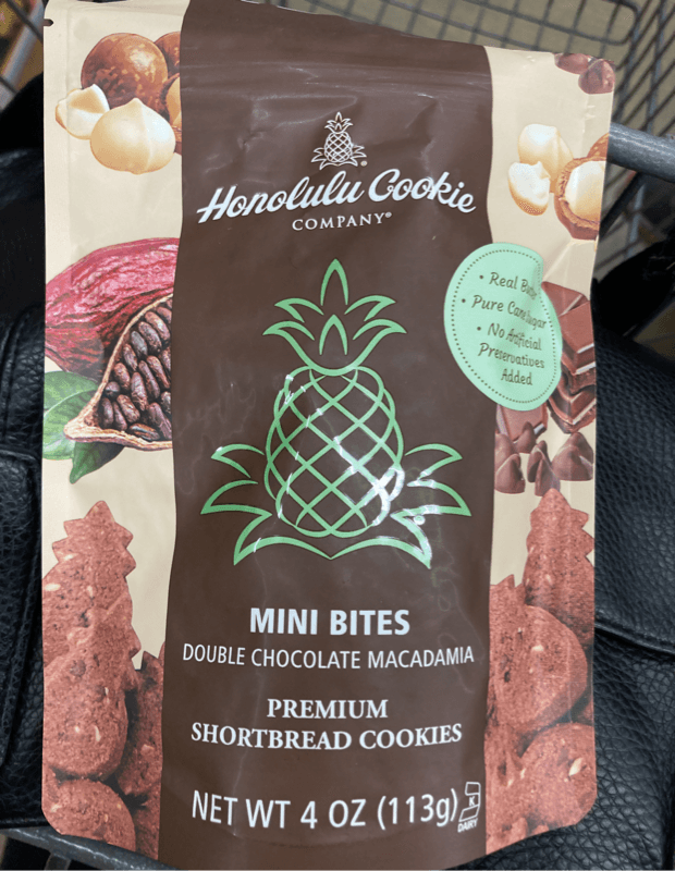 Honolulu Cookie Company Mini Bites Double Chocolate Macadamia Premium Shortbread Cookies