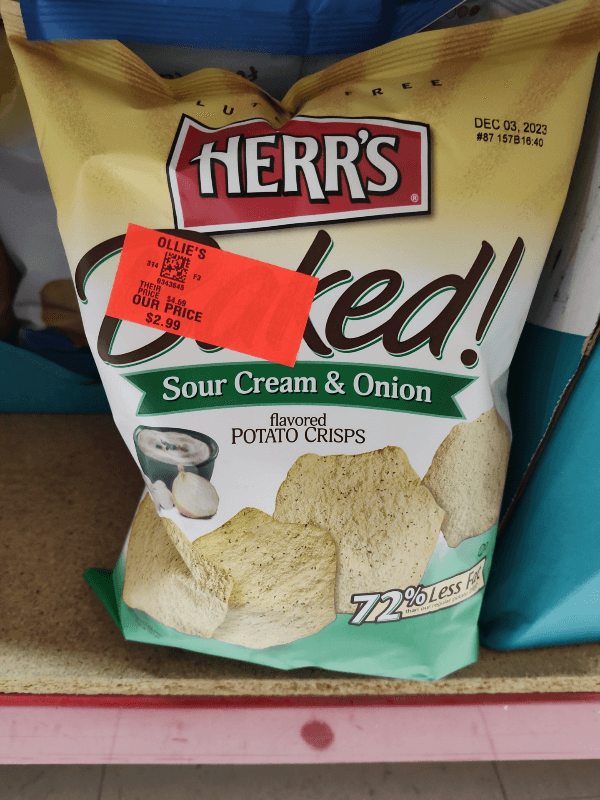 Herr'S Baked! Sour Cream & Onion Potato Crisps