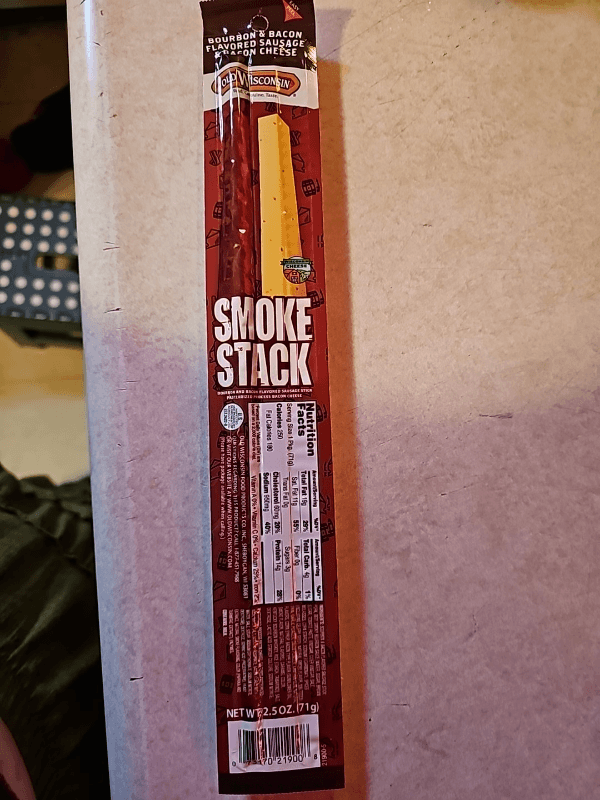 Old Wisconsin Bourbon & Bacon Flavored Sausage Bacon Cheese Smoke Stack