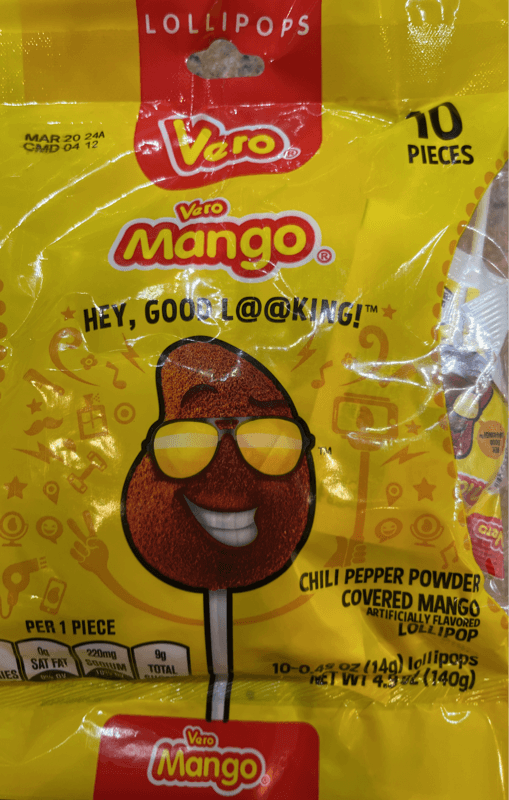 Vero Mango Chili Pepper Powder Covered Mango Lollipops