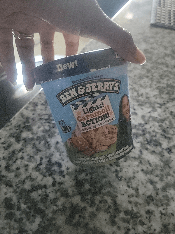 Ben & Jerry'S Light! Caramel! Action! Vanilla Ice Cream With Salted Caramel Swirls