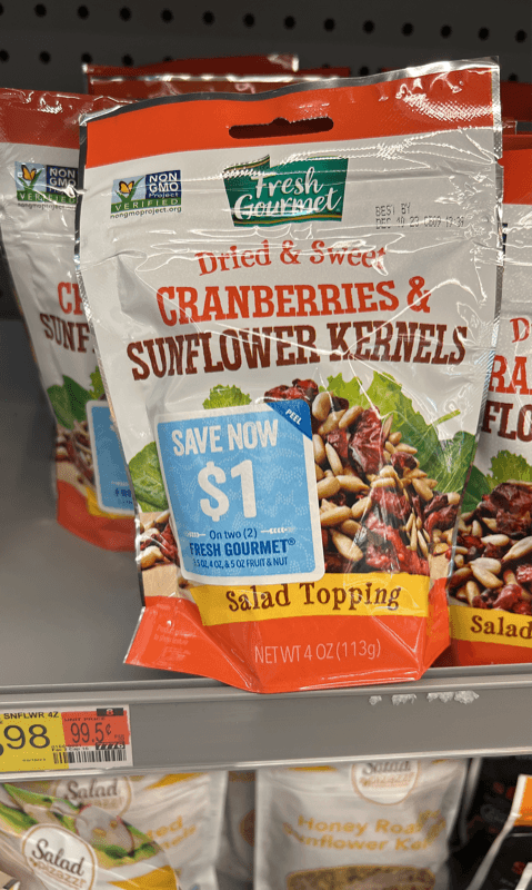 Fresh Gourmet Dried & Sweet Cranberries & Sunflower Kernels Salad Topping