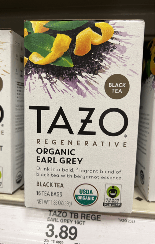Tazo Regenerative Organic Earl Grey Black Tea