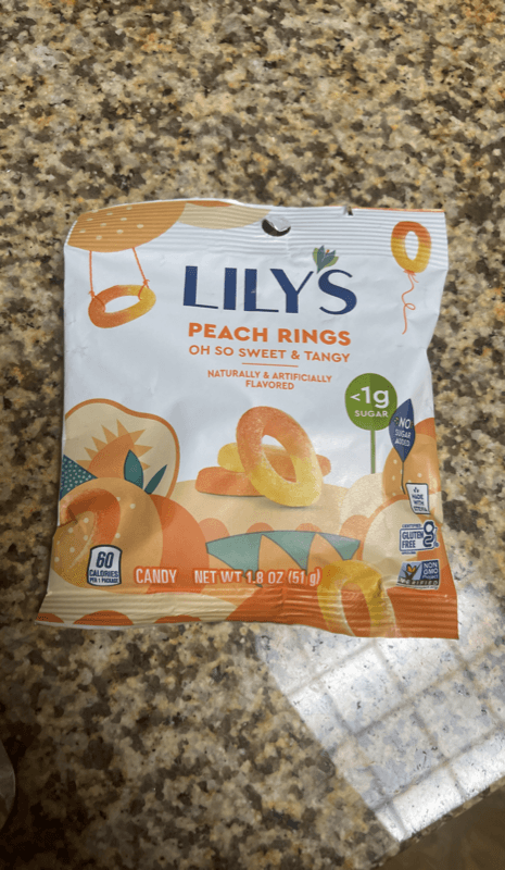 Lily'S Peach Rings Sweet & Tangy Candy