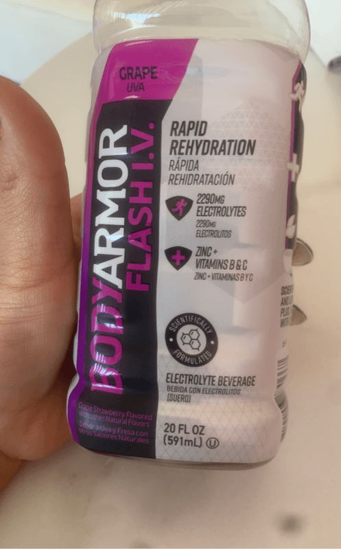 Body Armor Flash I.V. Rapid Rehydration Grape Strawberry Flavored Electrolyte Beverage