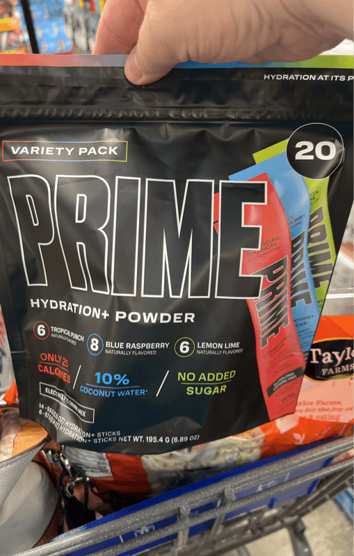 Prime Hydration+ Powder Electrolyte Drink Mix Variety Pack: Tropical Punch, Blue Raspberry, & Lemon Lime