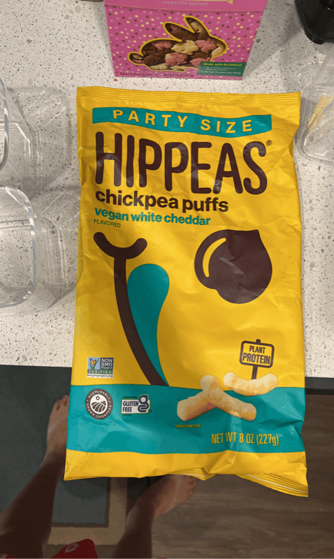 Hippeas Party Size Chickpea Puffs Vegan White Cheddar Flavor