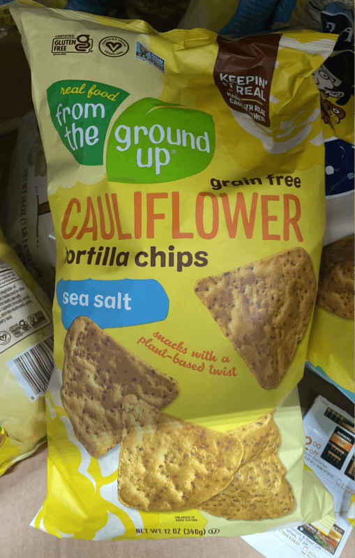 Real Food From The Ground Up Grain Free Cauliflower Tortilla Chips Sea Salt