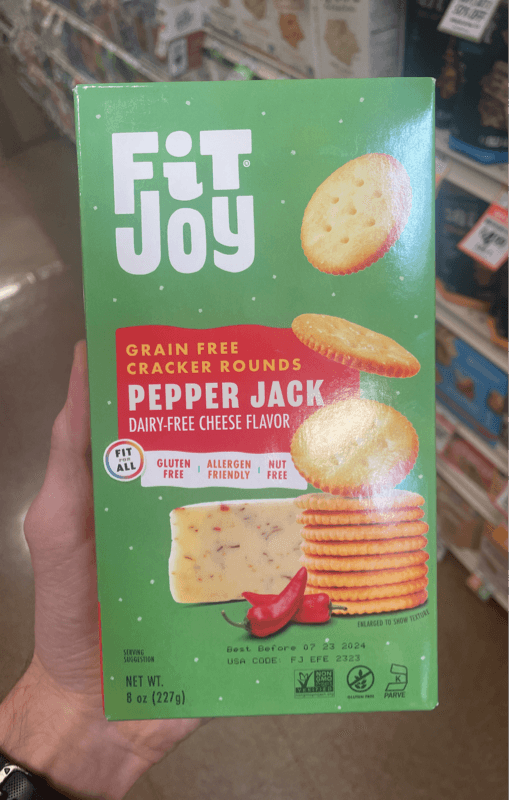 Fit Joy Grain Free Cracker Rounds Pepper Jack Dairy-Free Cheese Flavor