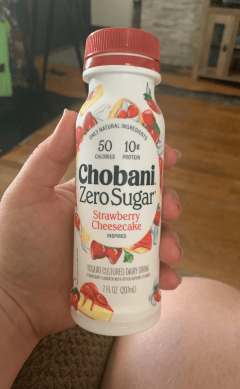 Chobani Zero Sugar Strawberry Cheesecake Inspired Yogurt-Cultured Dairy Drink