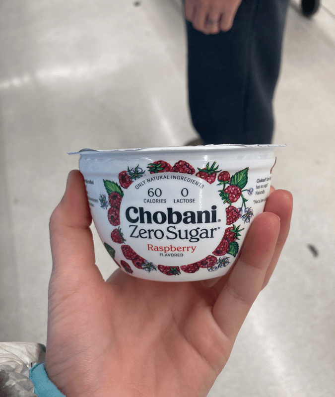 Chobani Zero Sugar Raspberry Flavored Yogurt