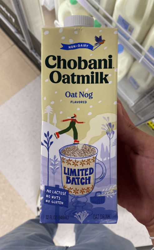 Chobani Non Dairy Oatmilk Oat Nog Flavored Oat Drink