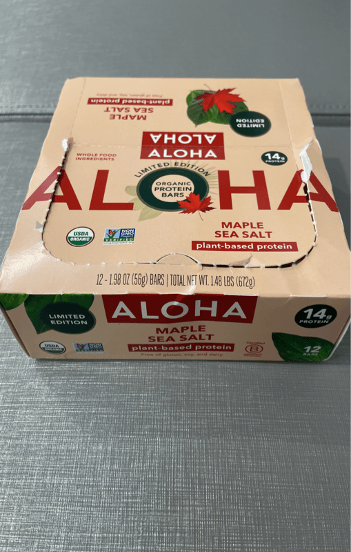 Aloha Limited Edition Maple Sea Salt Organic Protein Bars