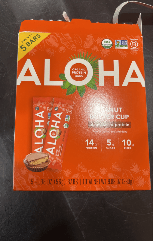 Aloha Peanut Butter Cup Plant-Based Organic Protein Bars