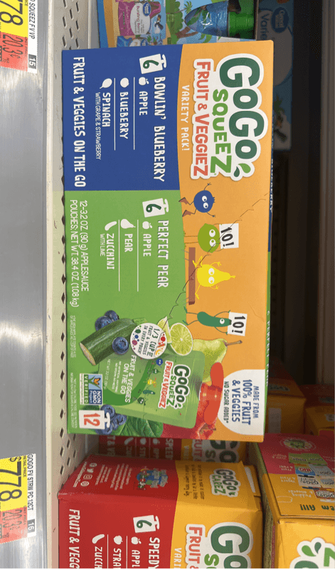 Gogo Squeez Fruit & Veggiez Variety Pack! Bowlin' Blueberry And Perfect Pear