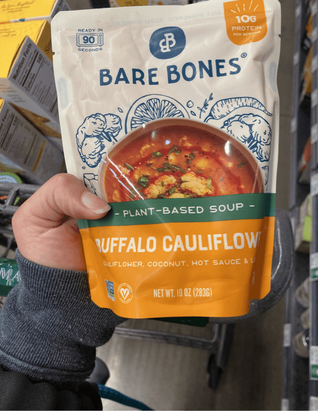 Bare Bones Buffalo Cauliflower Plant-Based Soup