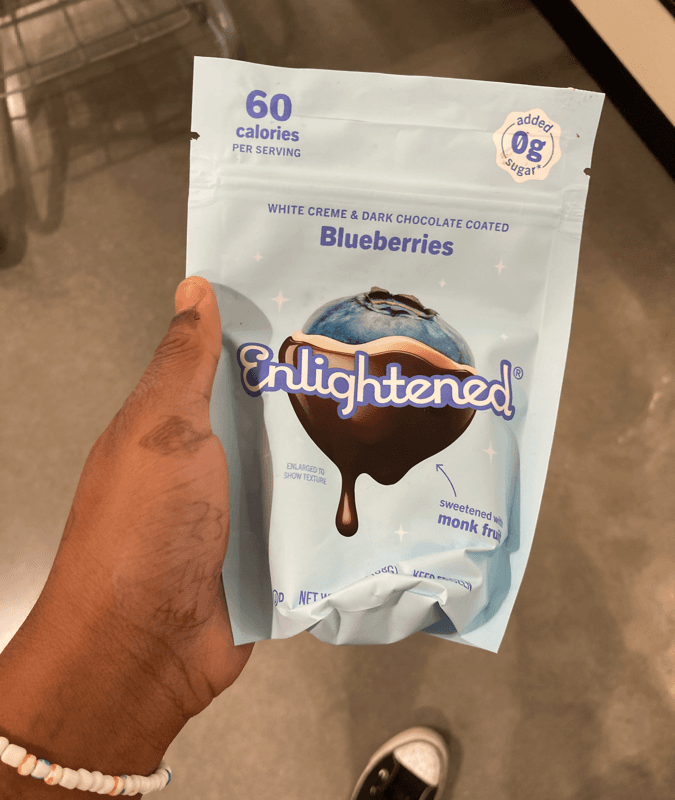 Enlightened White Creme & Dark Chocolate Coated Blueberries