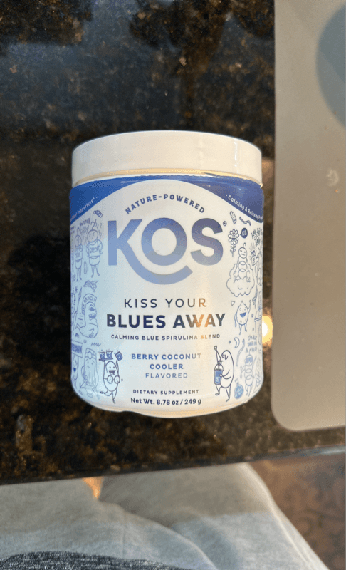 Kos Kiss Your Blues Away Calming Blue Spirulina Blend Berry Coconut Cooler