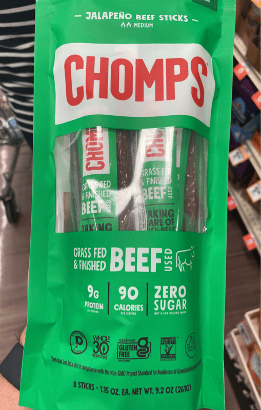 Chomps Grass Fed Jalapeno Beef Sticks Medium