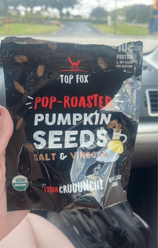 Top Fox Pop-Roasted Pumpkin Seeds Salt & Vinegar