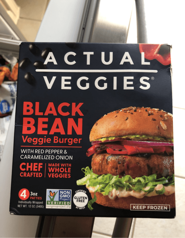 Actual Veggies Black Bean Veggie Burger With Red Pepper & Caramelized Onion