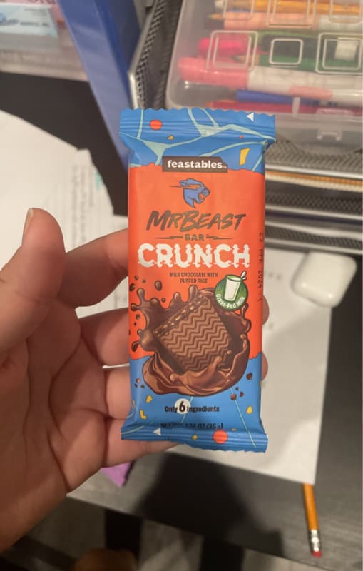Feastables Mrbeast Bar Crunch Milk Chocolate With Puffed Rice