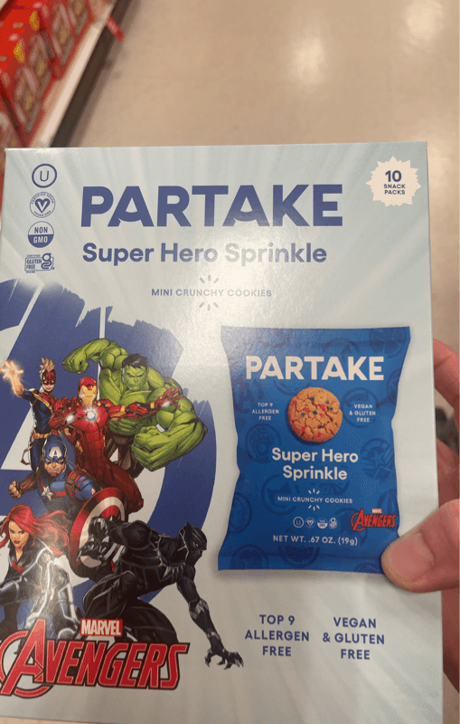 Partake Marvel Avengers Super Hero Sprinkle Mini Crunchy Cookies