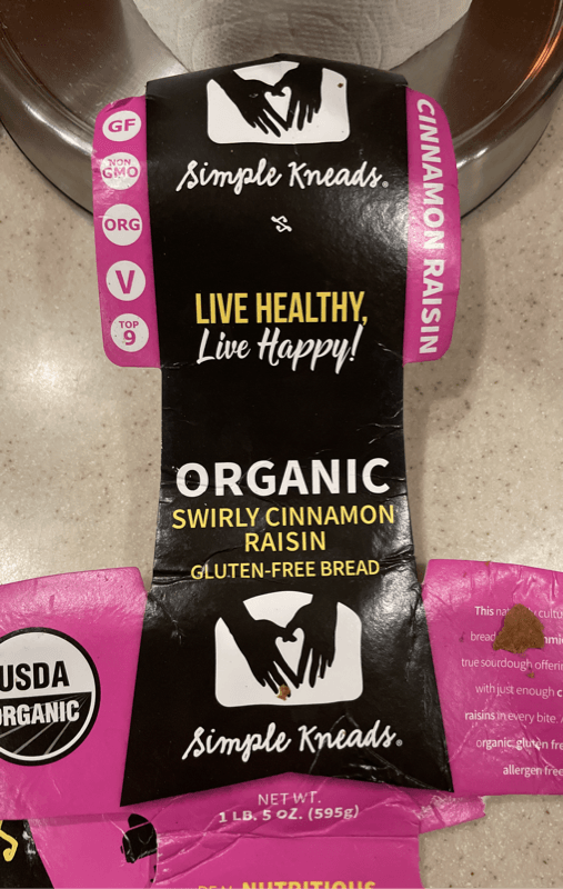 Simple Kneads Organic Swirly Cinnamon Raisin Gluten-Free Bread