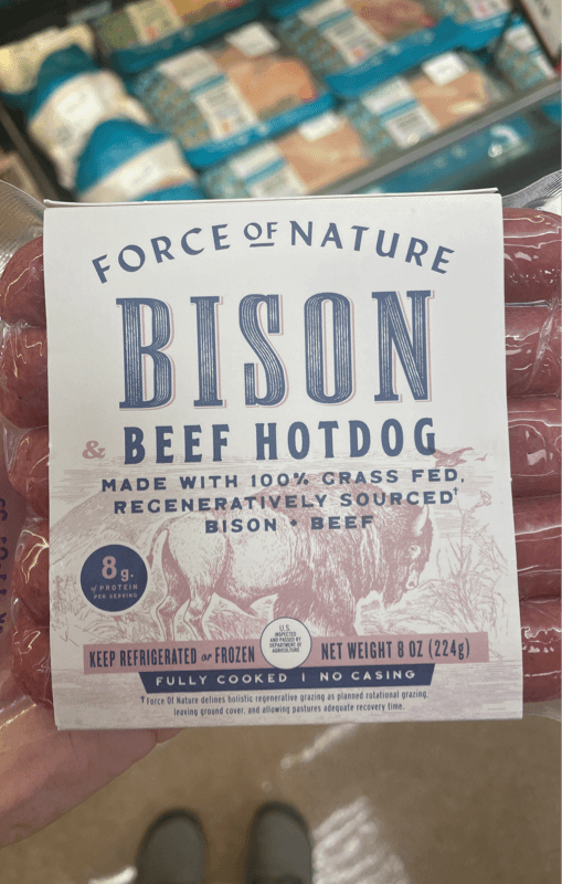 Force Of Nature Bison & Beef Hot Dog