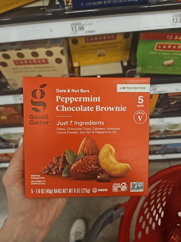 Good & Gather Peppermint Chocolate Brownie Date & Nut Bars