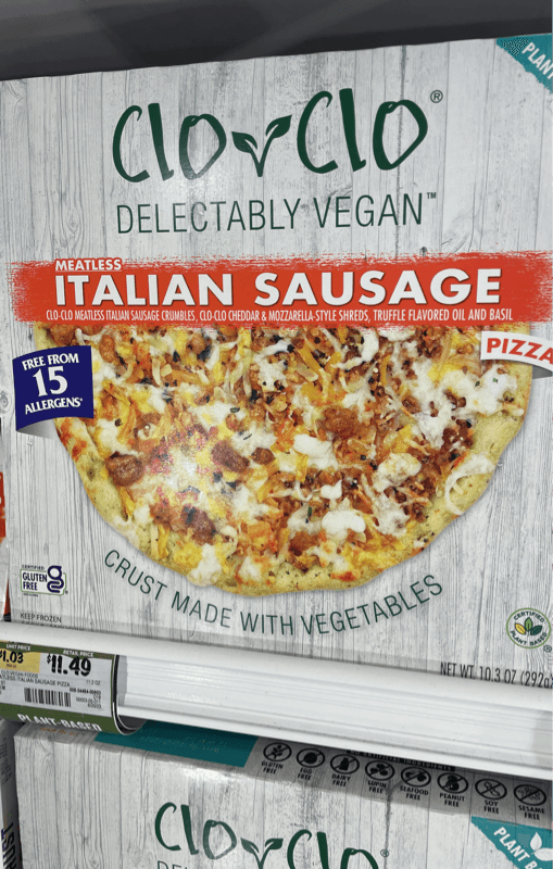 Clo Clo Meatless Italian Sausage Pizza