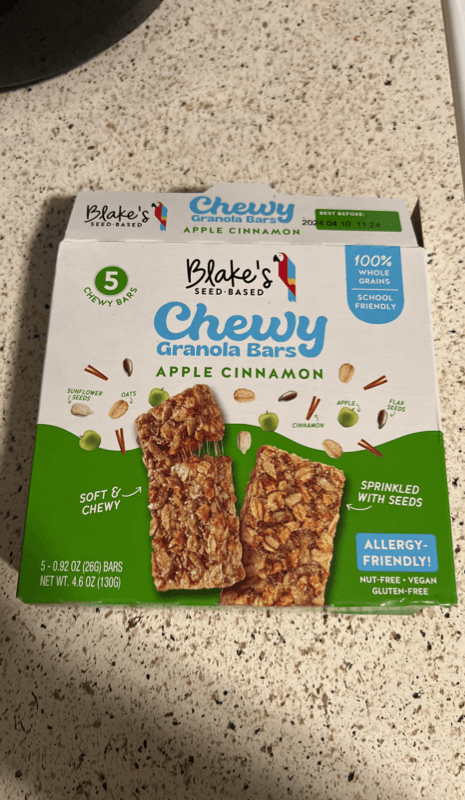 Blake'S Seed-Based Chewy Apple Cinnamon Granola Bars