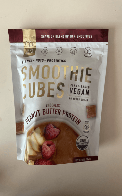 Live Pure Smoothie Cubes Chocolate Peanut Butter Protein