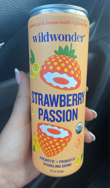 Wildwonder Strawberry Passion Prebiotic + Probiotic Sparkling Drink