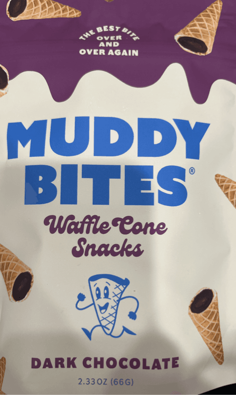 Muddy Bites Waffle Cone Snacks Dark Chocolate