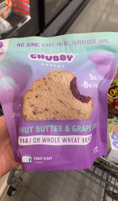 Chubby Snacks Peanut Butter & Grape Jam On Whole Wheat Bread