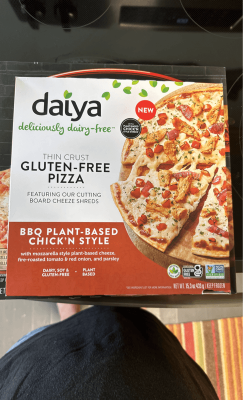 Daiya Thin Crust Gluten-Free Pizza Bbq Plant-Based Chick'N Style