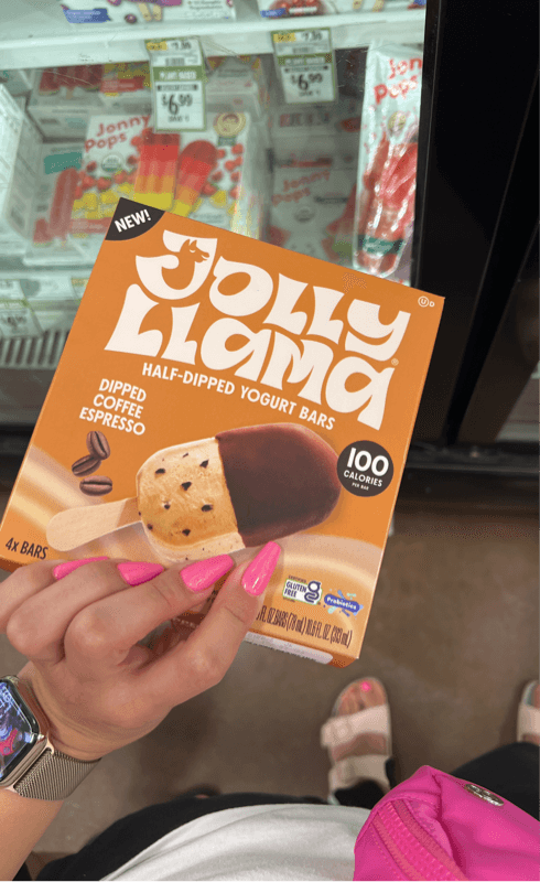 Jolly Llama Half-Dipped Yogurt Bars Coffe Espresso