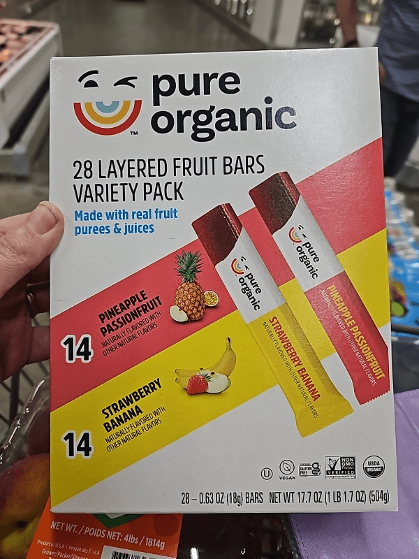 Pure Organic 28 Layered Fruit Bars Variety Pack Pineapple Passionfruit And Strawberry Banana