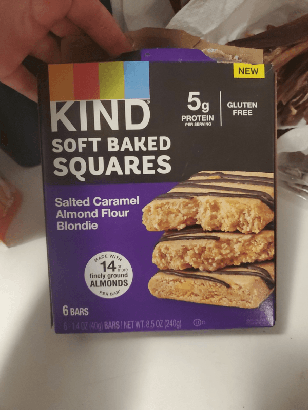 Kind Soft Baked Squares Salted Caramel Almond Flour Blondie