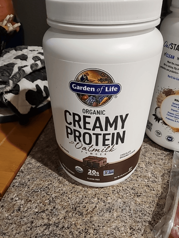 Garden Of Life Organic Creamy Protein With Oatmilk Powder Chocolate Brownie Flavor