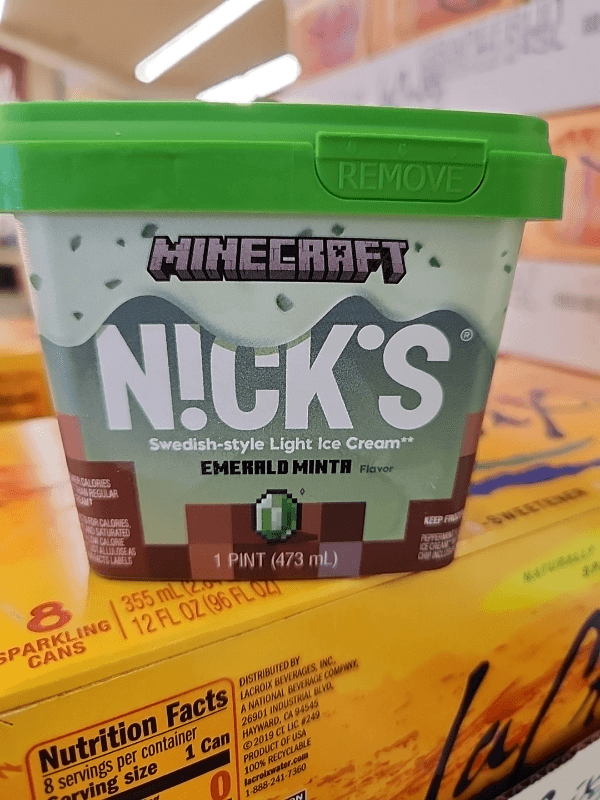 N!Ck'S Swedish-Style Light Ice Cream Minecraft Emerald Minta Flavor