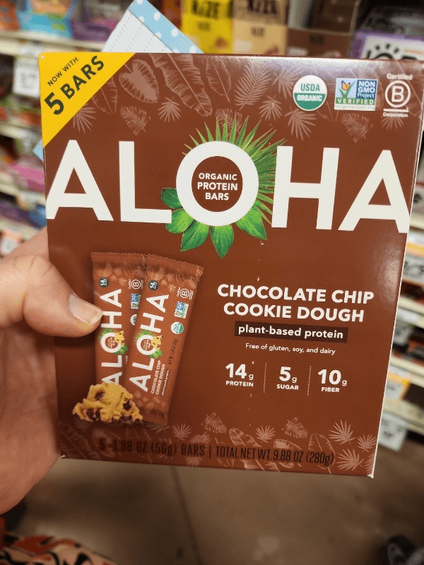Aloha Organic Protein Bars Chocolate Chip Cookie Dough