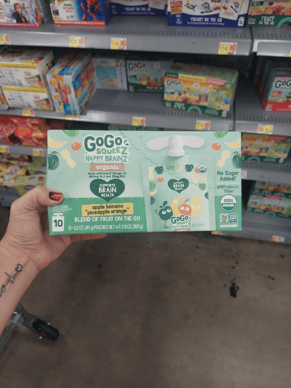 Gogo Squeez Happy Brainz Organic Apple Banana Pineapple Orange Blend Of Fruit On The Go