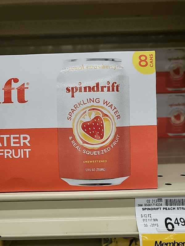 Spindrift Unsweetened Sparkling & Real Squeezed Fruit