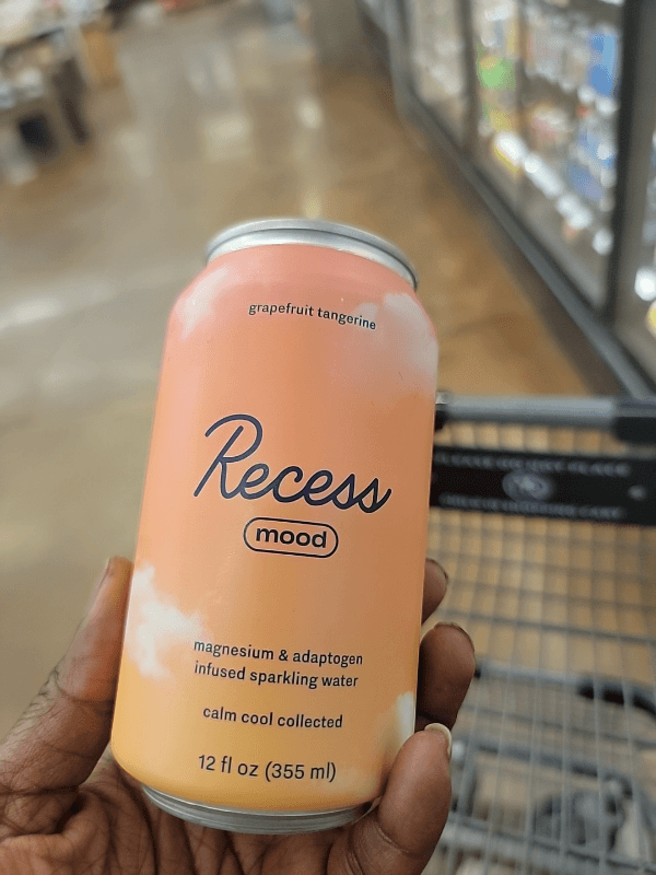 Recess Mood Magnesium & Adaptogen Infused Sparkling Water Grapefruit Tangerine Flavor