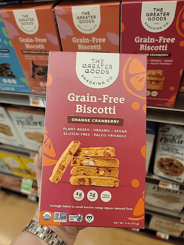 The Greater Goods Snacking Co. Orange Cranberry Grain-Free Biscotti