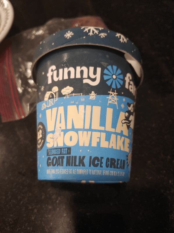 Funny Farm Vanilla Snowflake Goat Milk Ice Cream