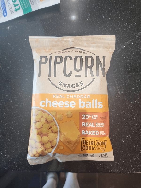 Pipcorn Heirloom Snacks Real Cheddar Cheese Balls